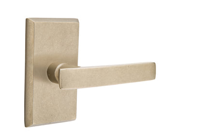 Emtek Sandcast Bronze Yuma Lever - Style 3 Rosette - Tumbled White Bronze