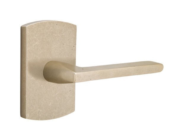 Emtek Sandcast Bronze Lariat Lever - Style 4 Rosette - Tumbled White Bronze