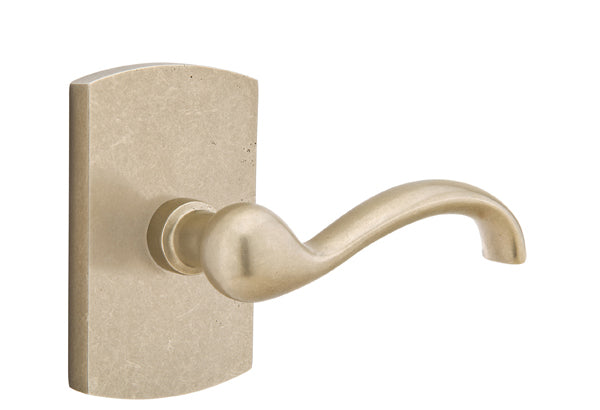 Emtek Sandcast Bronze Teton Lever - Style 4 Rosette - Tumbled White Bronze