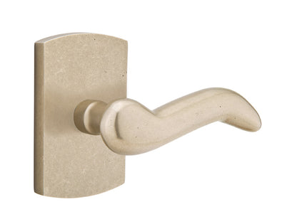 Emtek Sandcast Bronze Cody Lever - Style 4 Rosette - Tumbled White Bronze