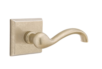 Emtek Sandcast Bronze Teton Lever - Style 4 Rosette - Tumbled White Bronze