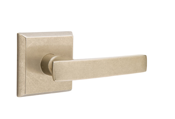 Emtek Sandcast Bronze Yuma Lever - Style 6 Rosette - Tumbled White Bronze