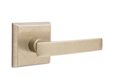 Emtek Sandcast Bronze Yuma Lever - Style 6 Rosette - Tumbled White Bronze