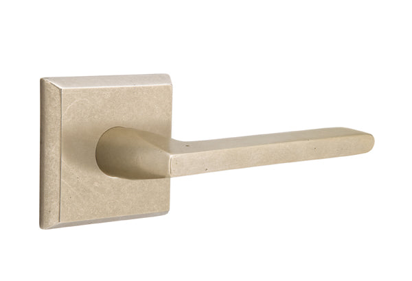 Emtek Sandcast Bronze Lariat Lever - Style 6 Rosette - Tumbled White Bronze