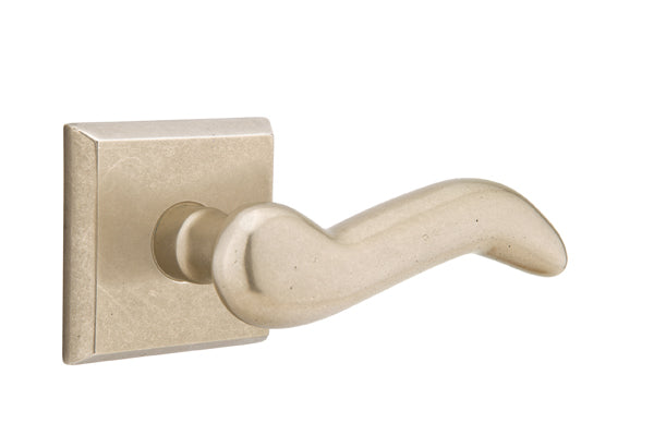 Emtek Sandcast Bronze Cody Lever - Style 6 Rosette - Tumbled White Bronze