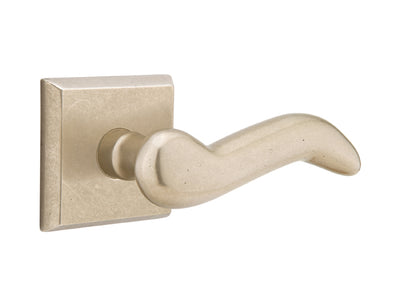 Emtek Sandcast Bronze Cody Lever - Style 6 Rosette - Tumbled White Bronze