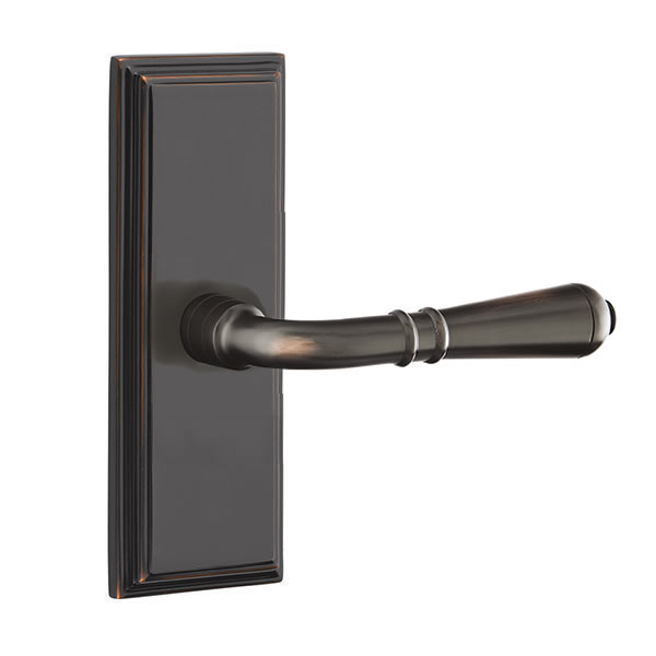 Emtek Turino Lever with 7 Inch Wilshire Sideplate