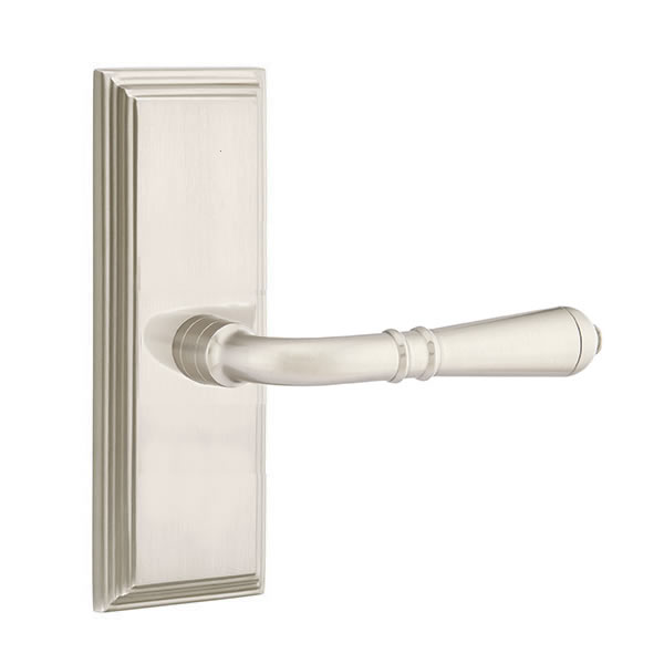 Emtek Turino Lever with 7 Inch Wilshire Sideplate