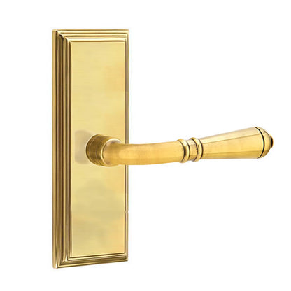 Emtek Turino Lever with 7 Inch Wilshire Sideplate