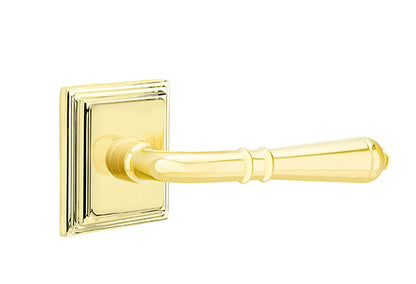 Emtek Turino Lever Polished Brass-Wilshire Rosette