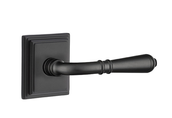 Emtek Turino Lever Flat Black-Wilshire Rosette
