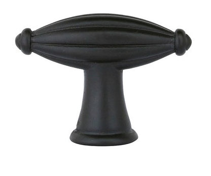Emtek Bronze Fluted 1 3/4 Inch Finger Knob Flat Black