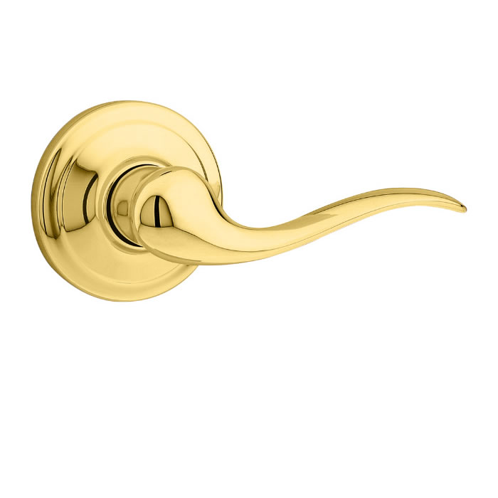 Kwikset Tustin Lever Handle Polished Brass