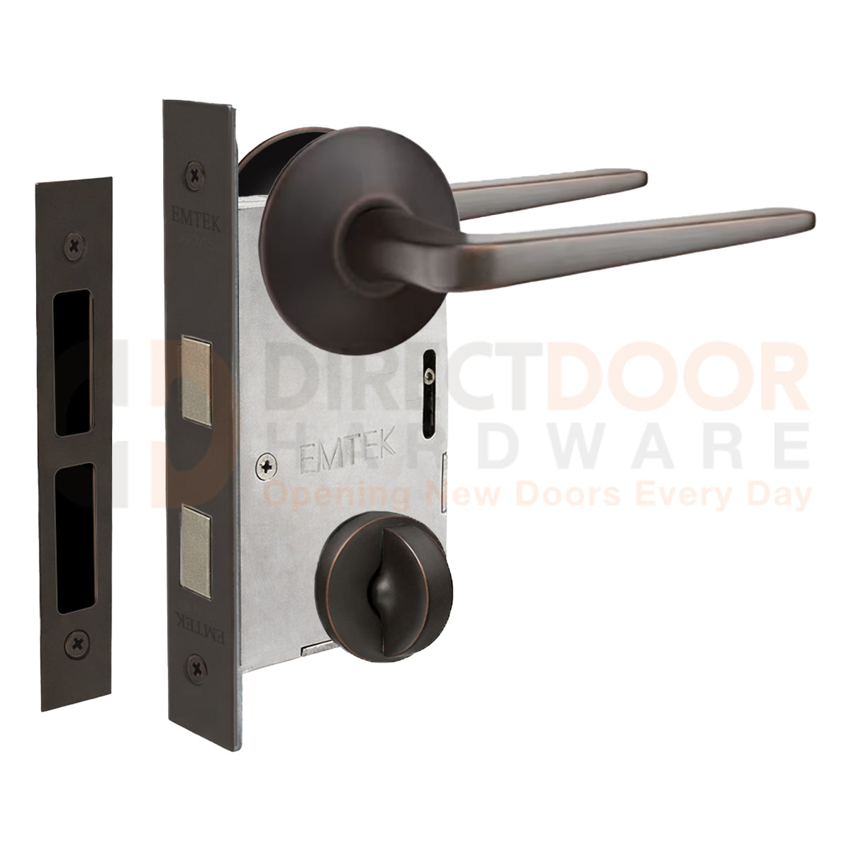 Emtek Athena Interior Mortise Lever with Modern Rosette