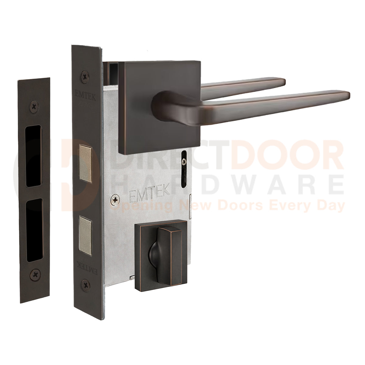 Emtek Athena Interior Mortise Lever with Square Rosette