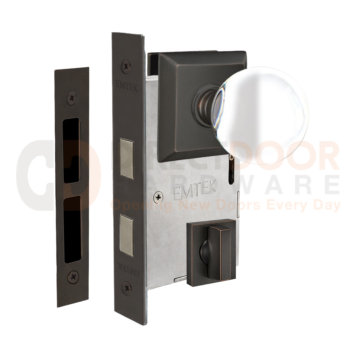 Emtek Bristol Interior Mortise Knob with Quincy Rosette