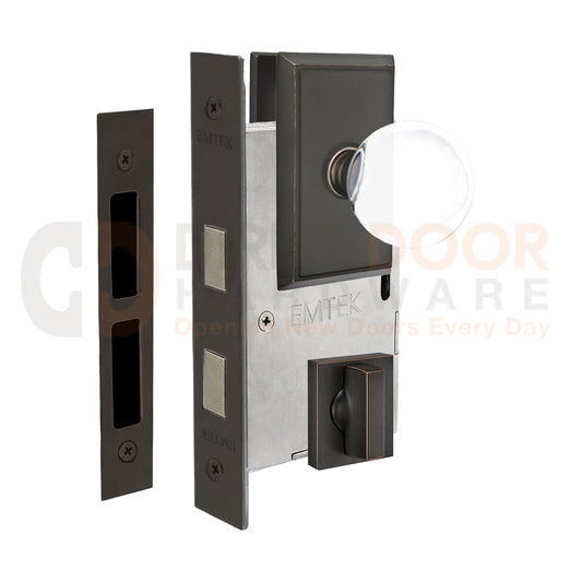 Emtek Bristol Interior Mortise Knob with Rectangular Rosette