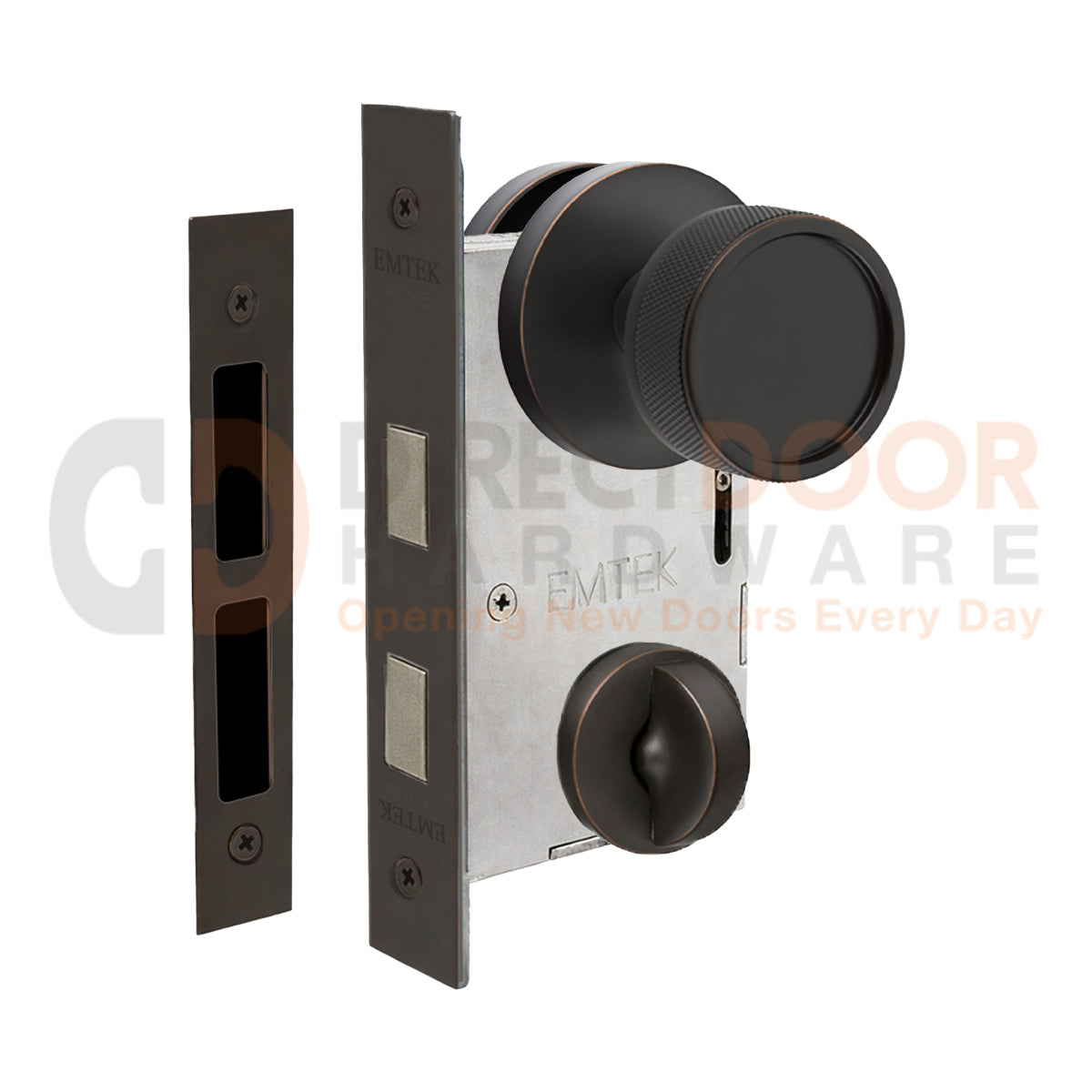Emtek Conical Knurled Interior Mortise Knob with Disk Rosette
