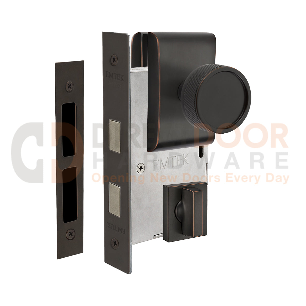Emtek Conical Knurled Interior Mortise Knob with Neos Rosette