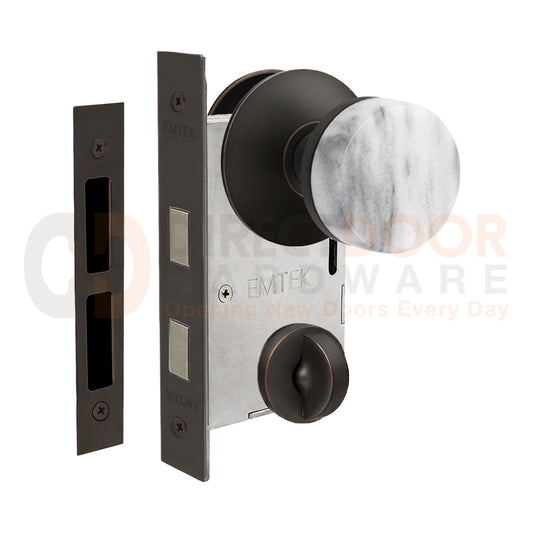 Emtek Conical Marble Interior Mortise Knob with Modern Rosette