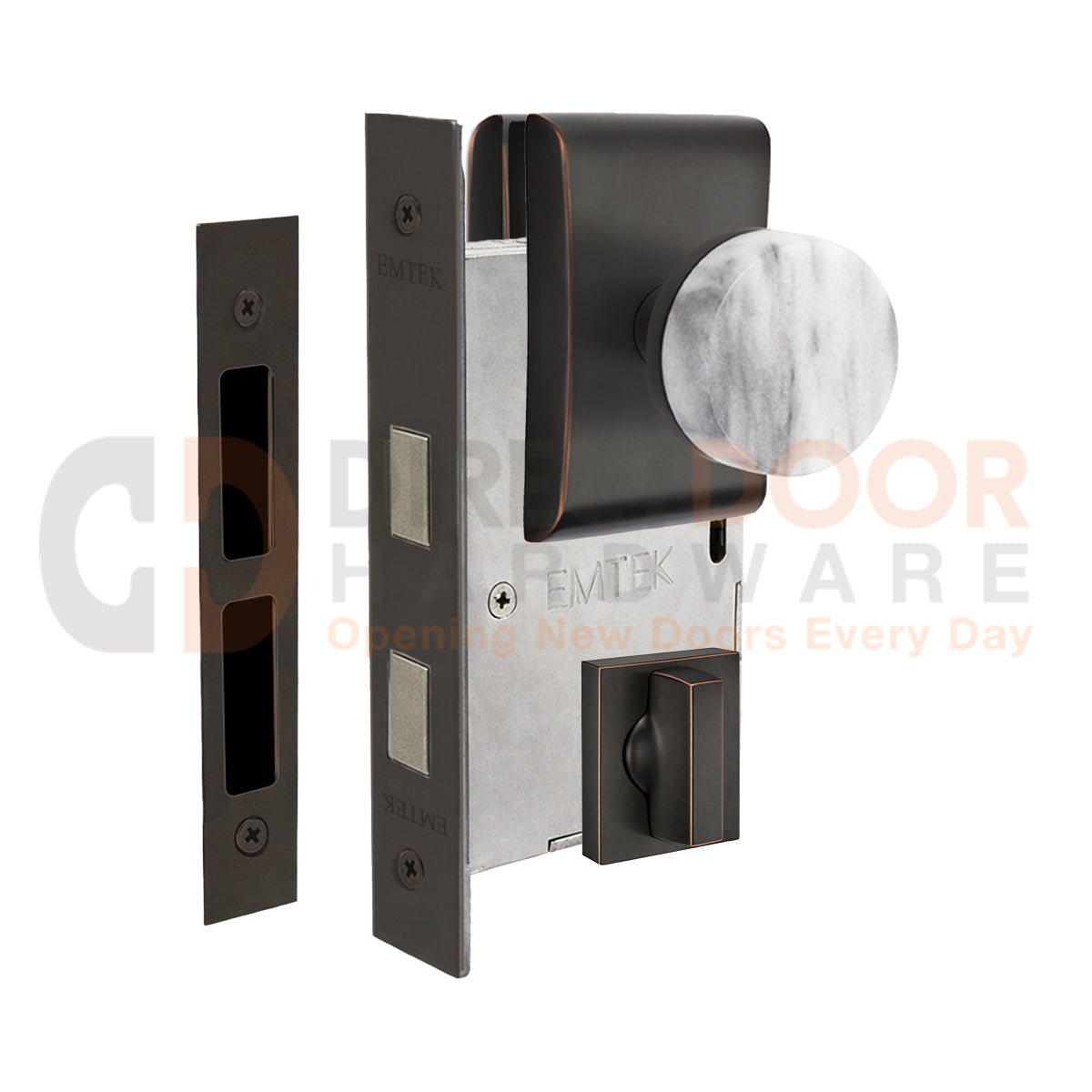 Emtek Conical Marble Interior Mortise Knob with Neos Rosette