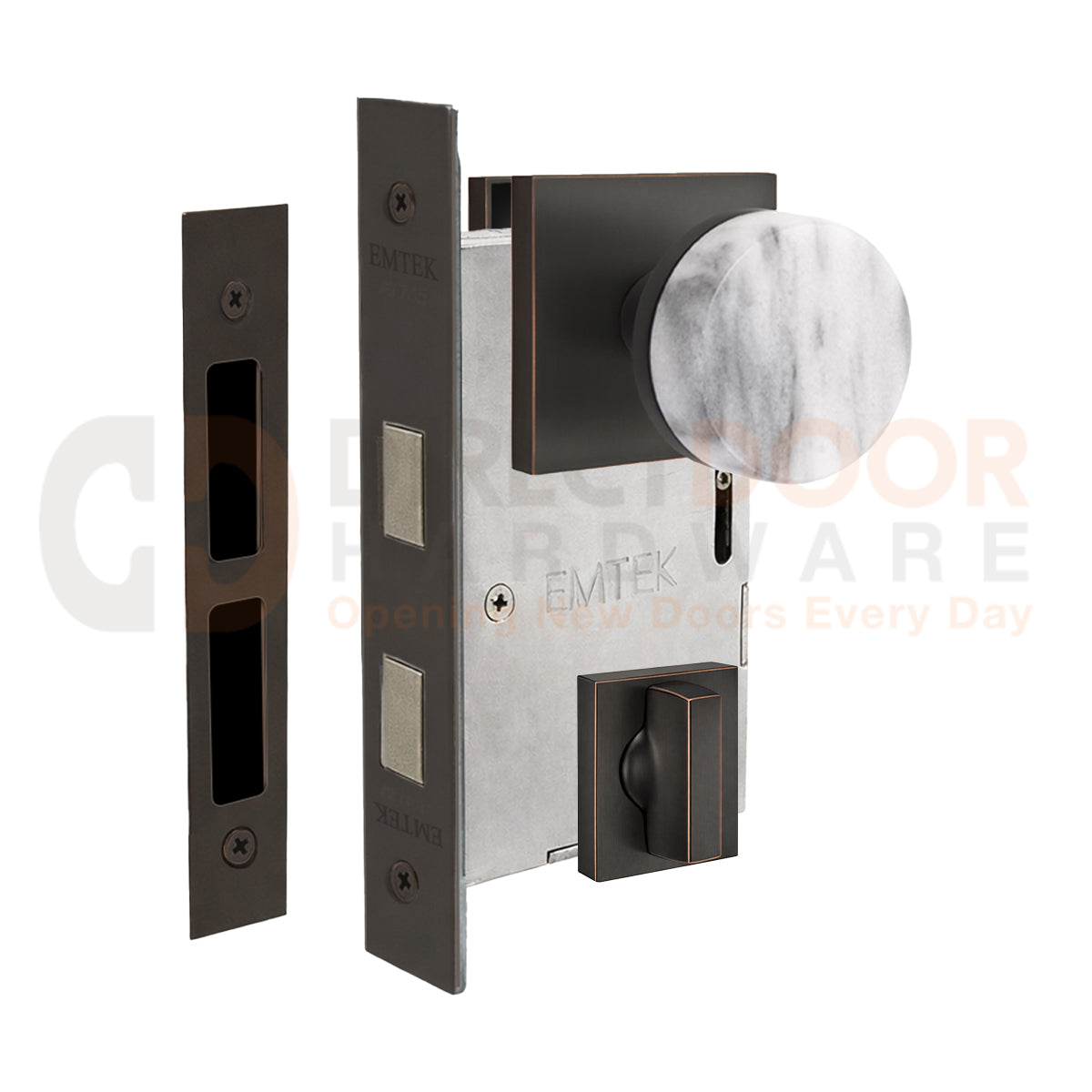 Emtek Conical Marble Interior Mortise Knob with Square Rosette