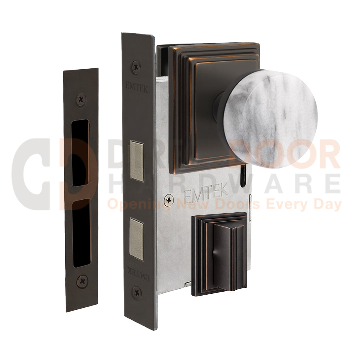 Emtek Conical Marble Interior Mortise Knob with Wilshire Rosette