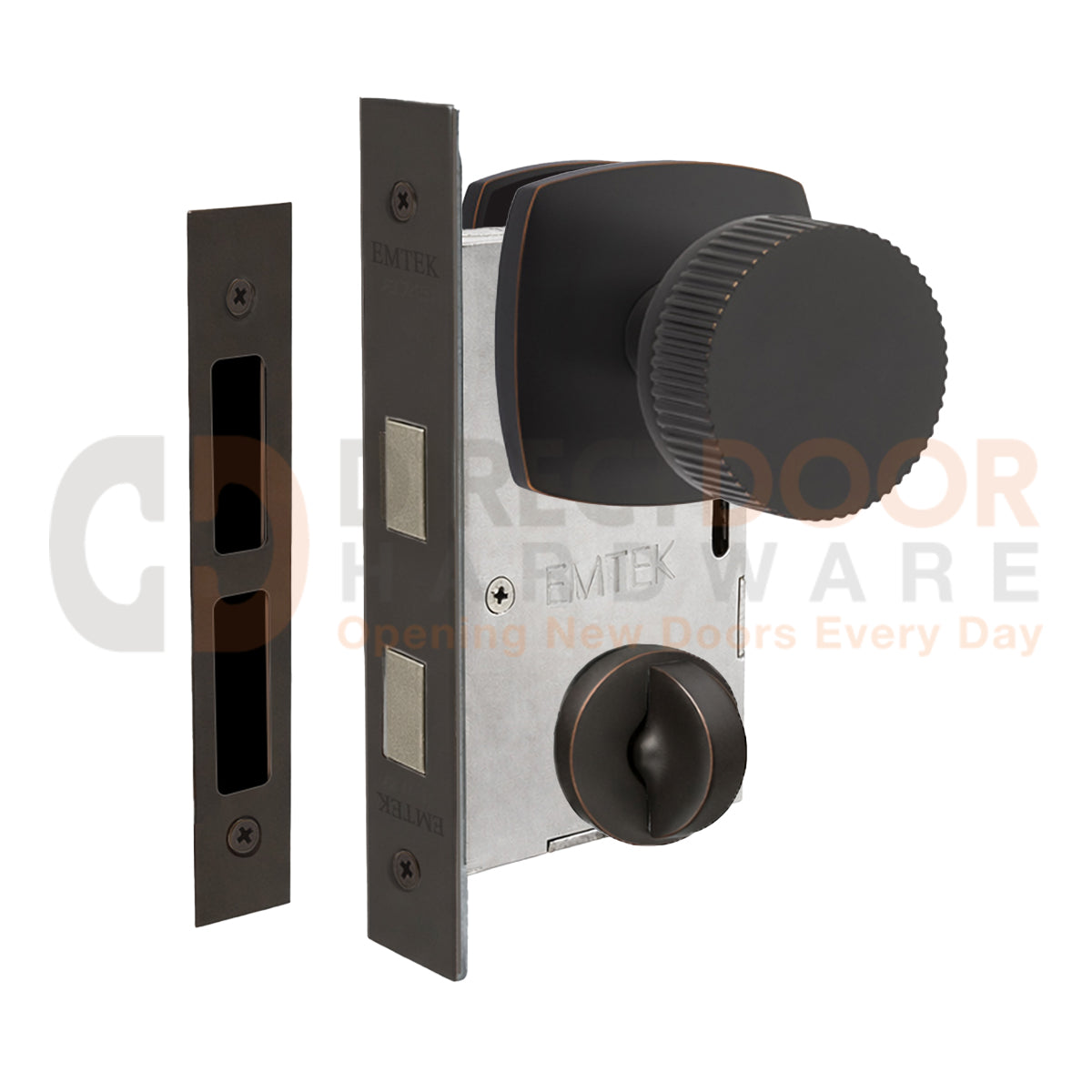 Emtek Conical Straight Knurled Interior Mortise Lever with Urban Rosette