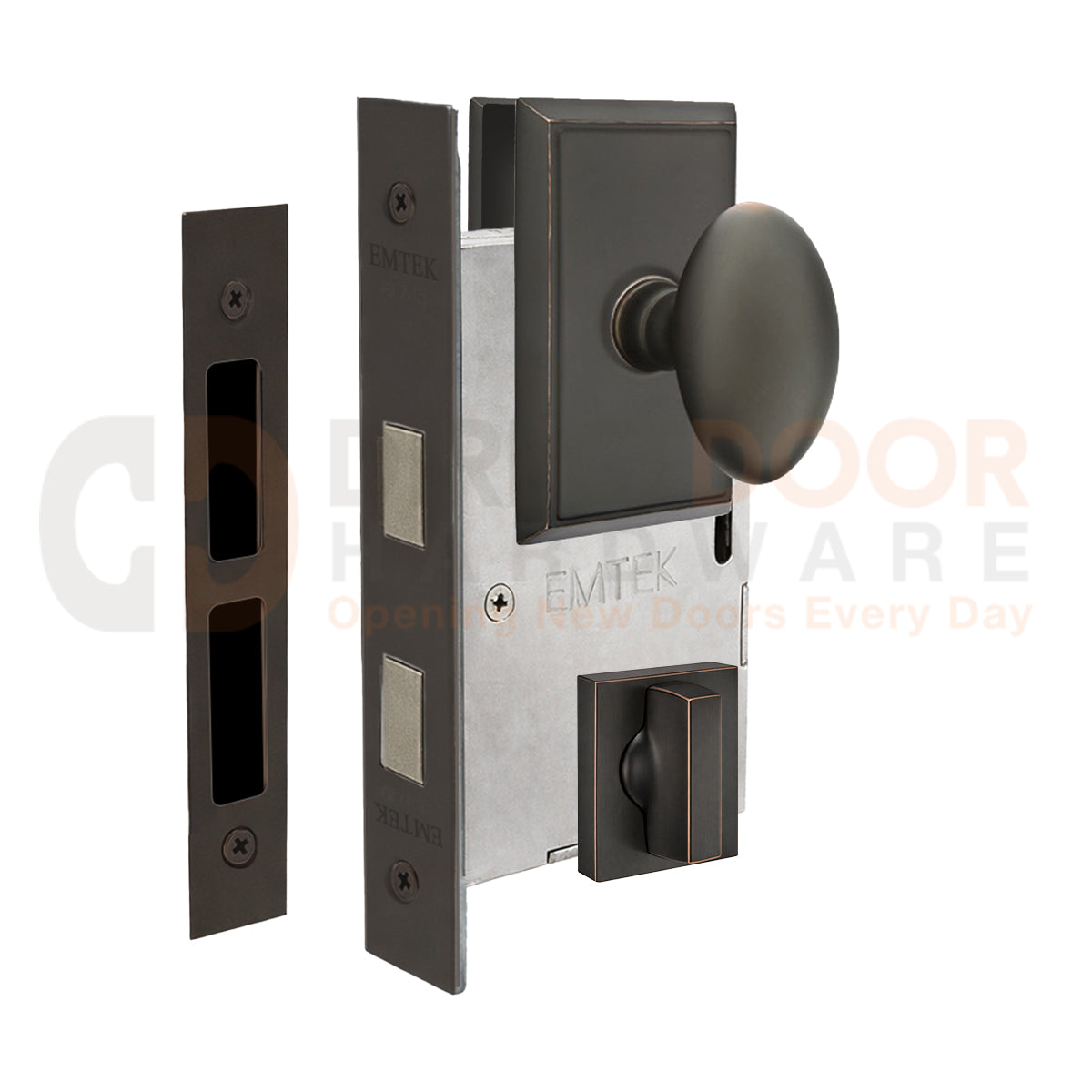 Emtek Egg Interior Mortise Knob with Rectangular Rosette
