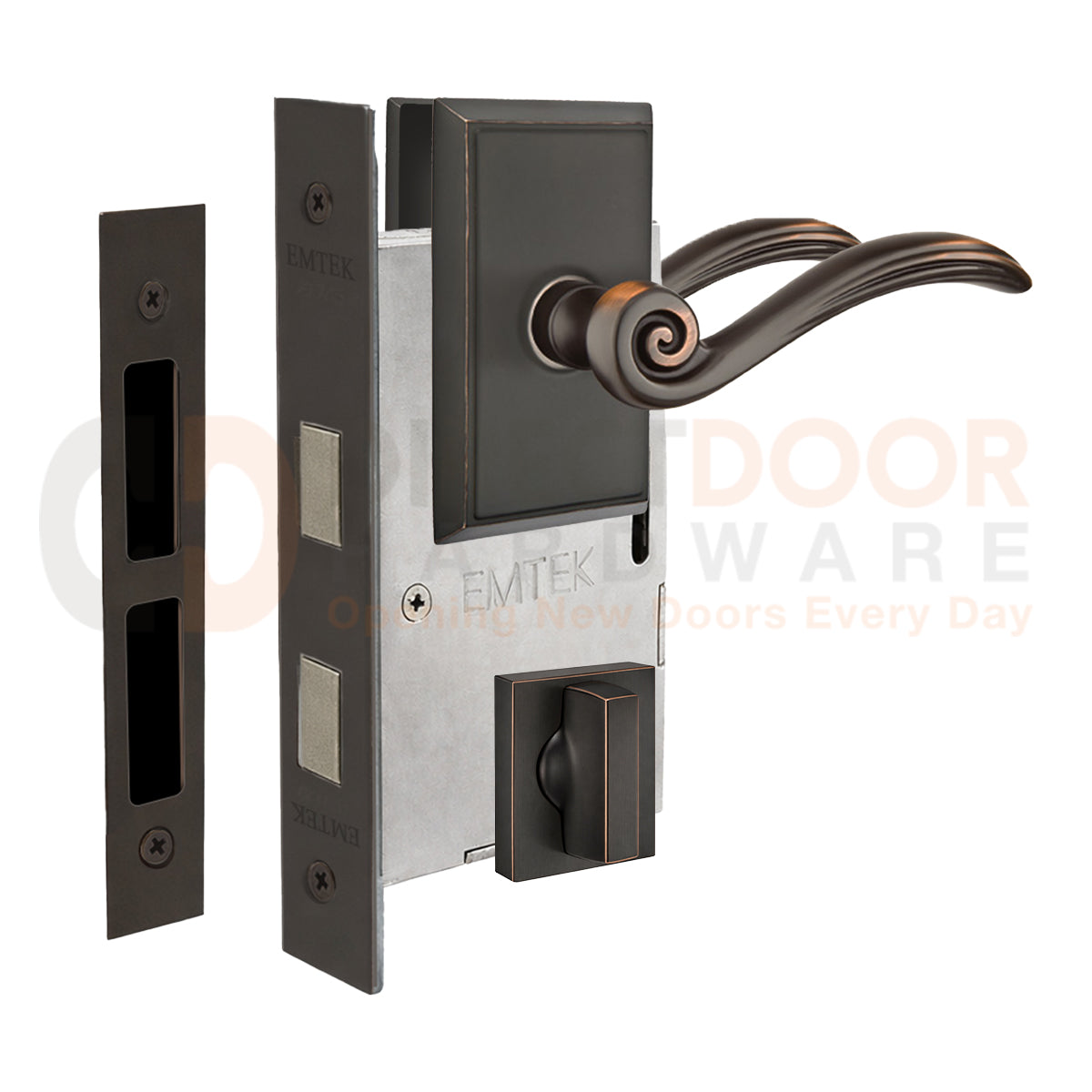 Emtek Elan Interior Mortise Lever with Rectangular Rosette