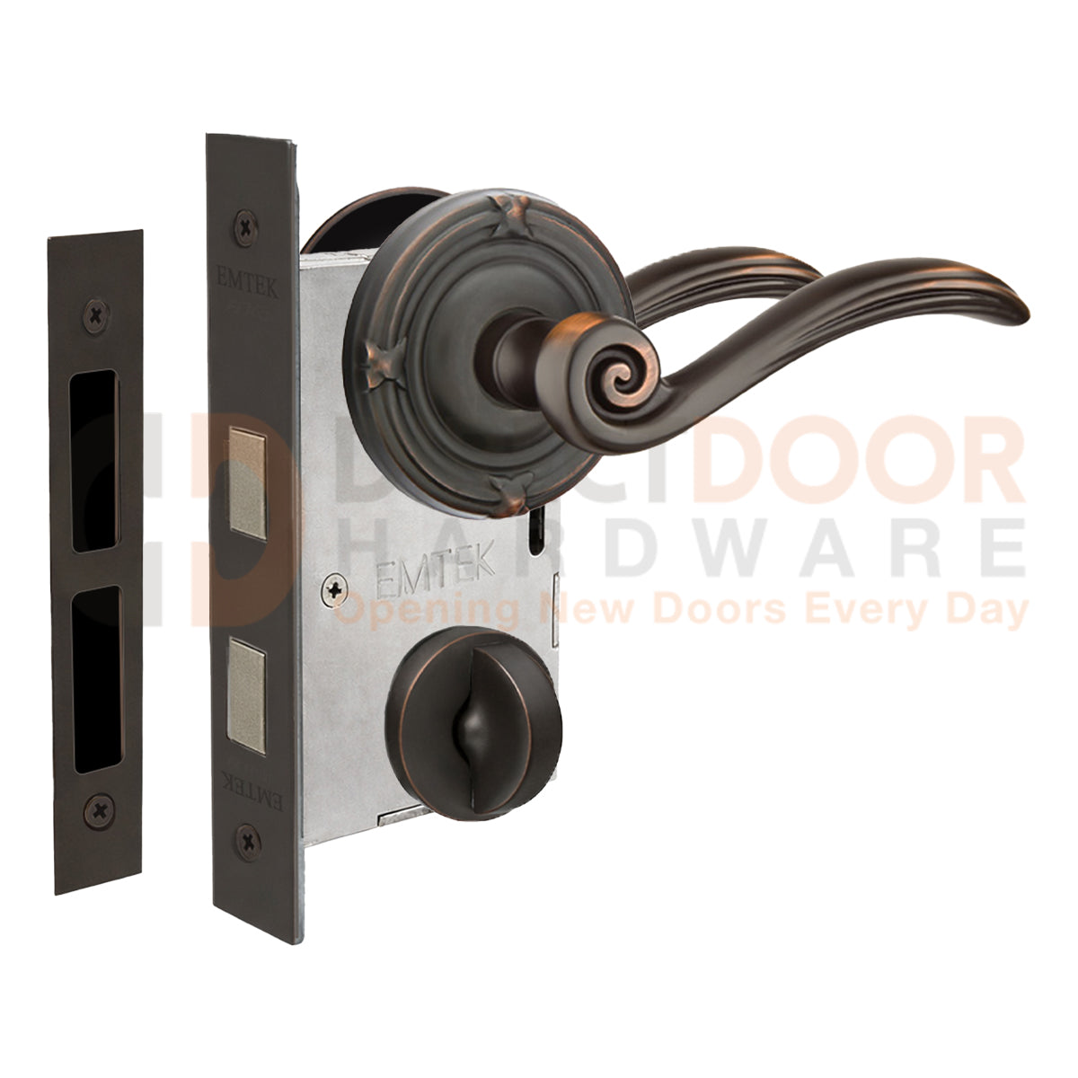 Emtek Elan Interior Mortise Lever with Ribbon & Reed Rosette