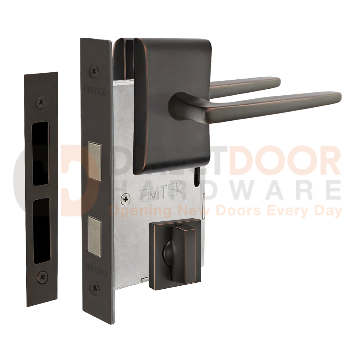 Emtek Hermes Interior Mortise Lever with Neos Rosette
