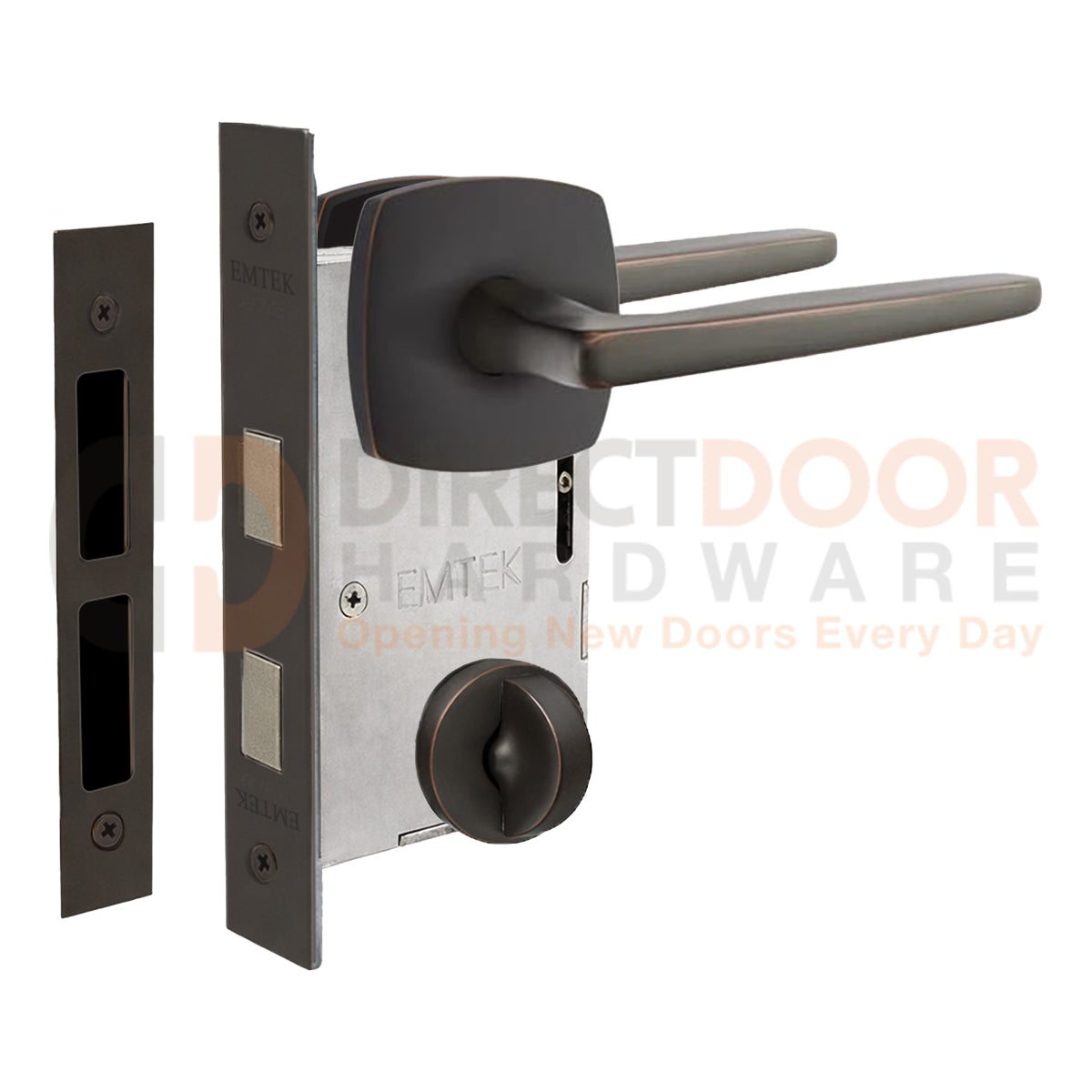 Emtek Hermes Interior Mortise Lever with Urban Rosette