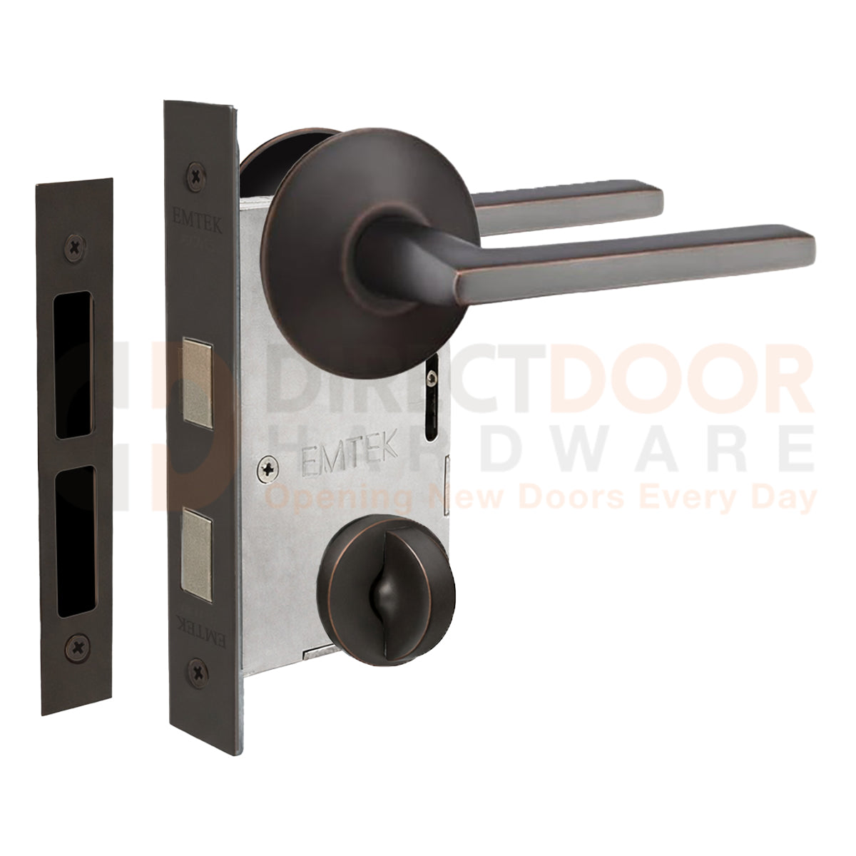 Emtek Helios Interior Mortise Lever with Modern Rosette