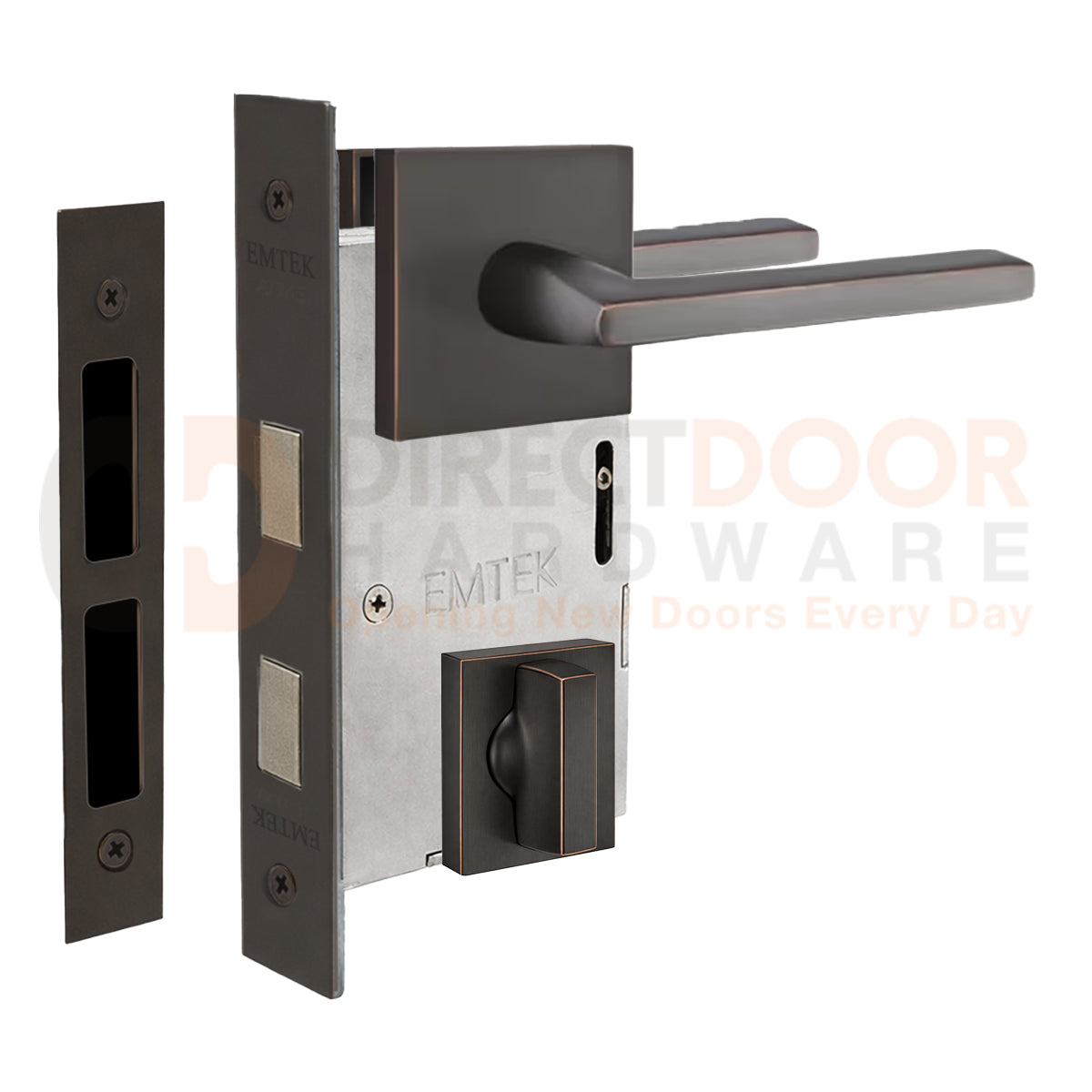 Emtek Helios Interior Mortise Lever with Square Rosette
