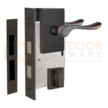 Emtek Luzern Interior Mortise Lever with Modern Rectangular Rosette