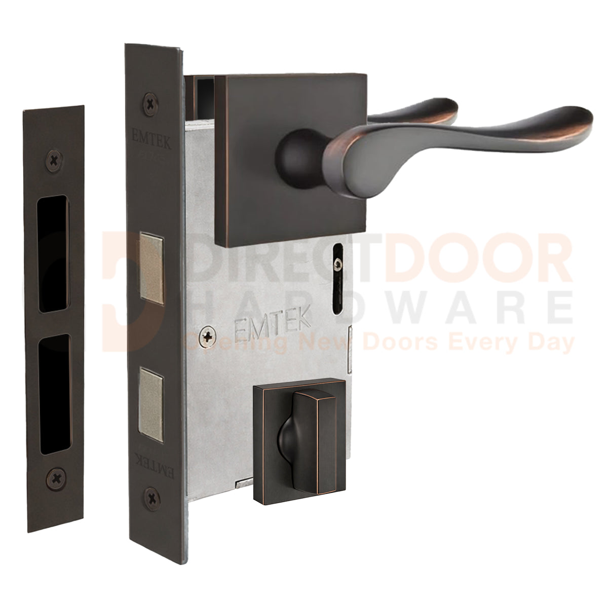 Emtek Luzern Interior Mortise Lever with Square Rosette