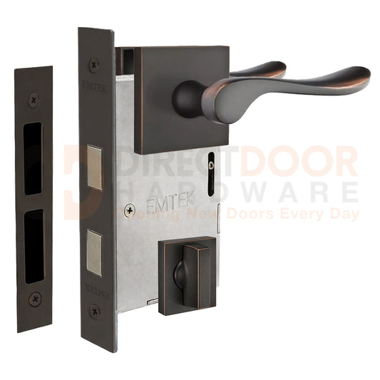 Emtek Luzern Interior Mortise Lever with Square Rosette