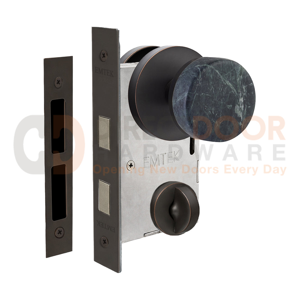 Emtek Green Marble Interior Mortise Knob with Disk Rosette