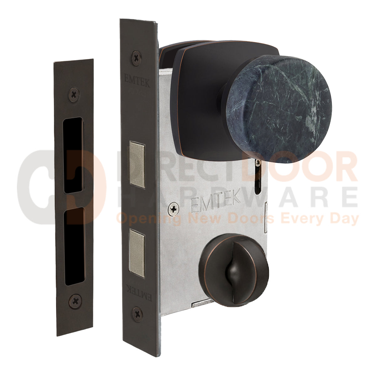 Emtek Green Marble Interior Mortise Knob with Urban Rosette