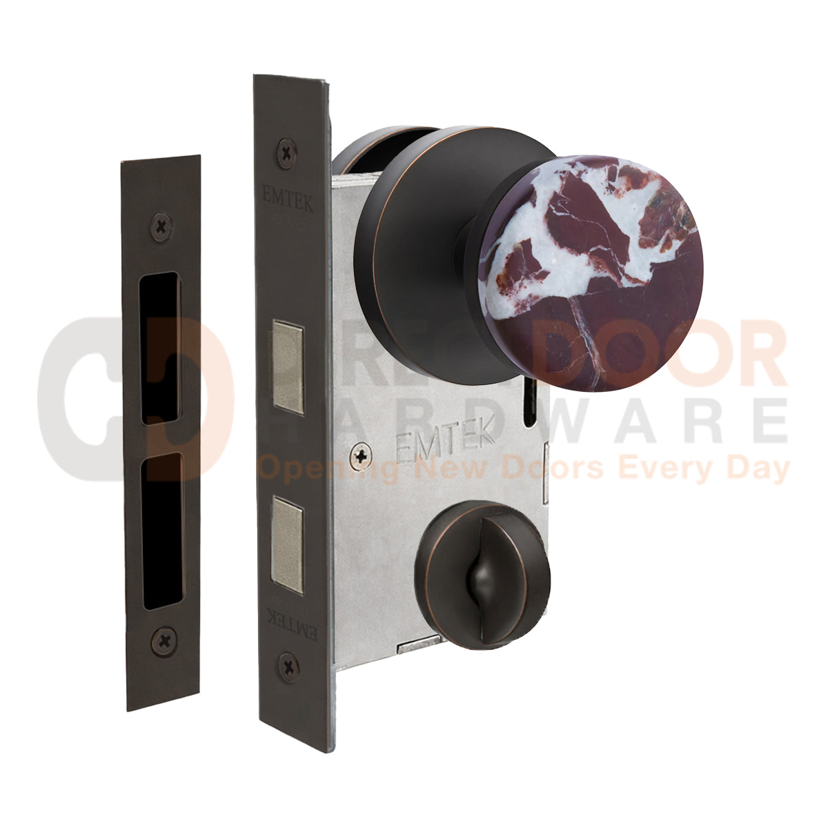 Emtek Rosso Levanto Interior Mortise Knob with Disk Rosette