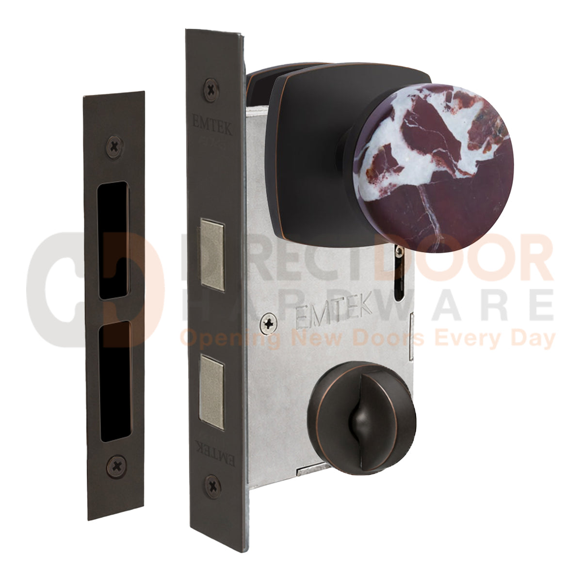 Emtek Rosso Levanto Interior Mortise Knob with Urban Rosette