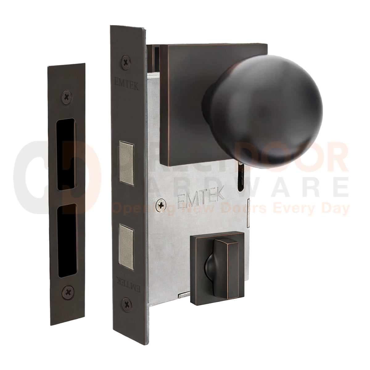 Emtek Orb Interior Mortise Knob with Square Rosette