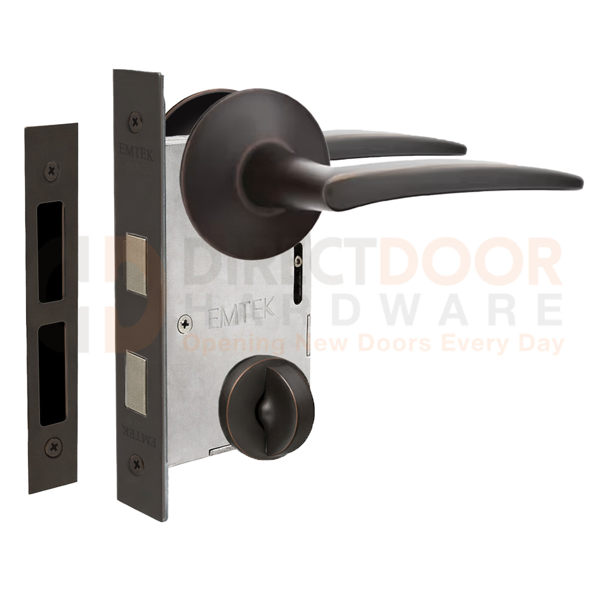 Emtek Poseidon Interior Mortise Lever with Modern Rosette