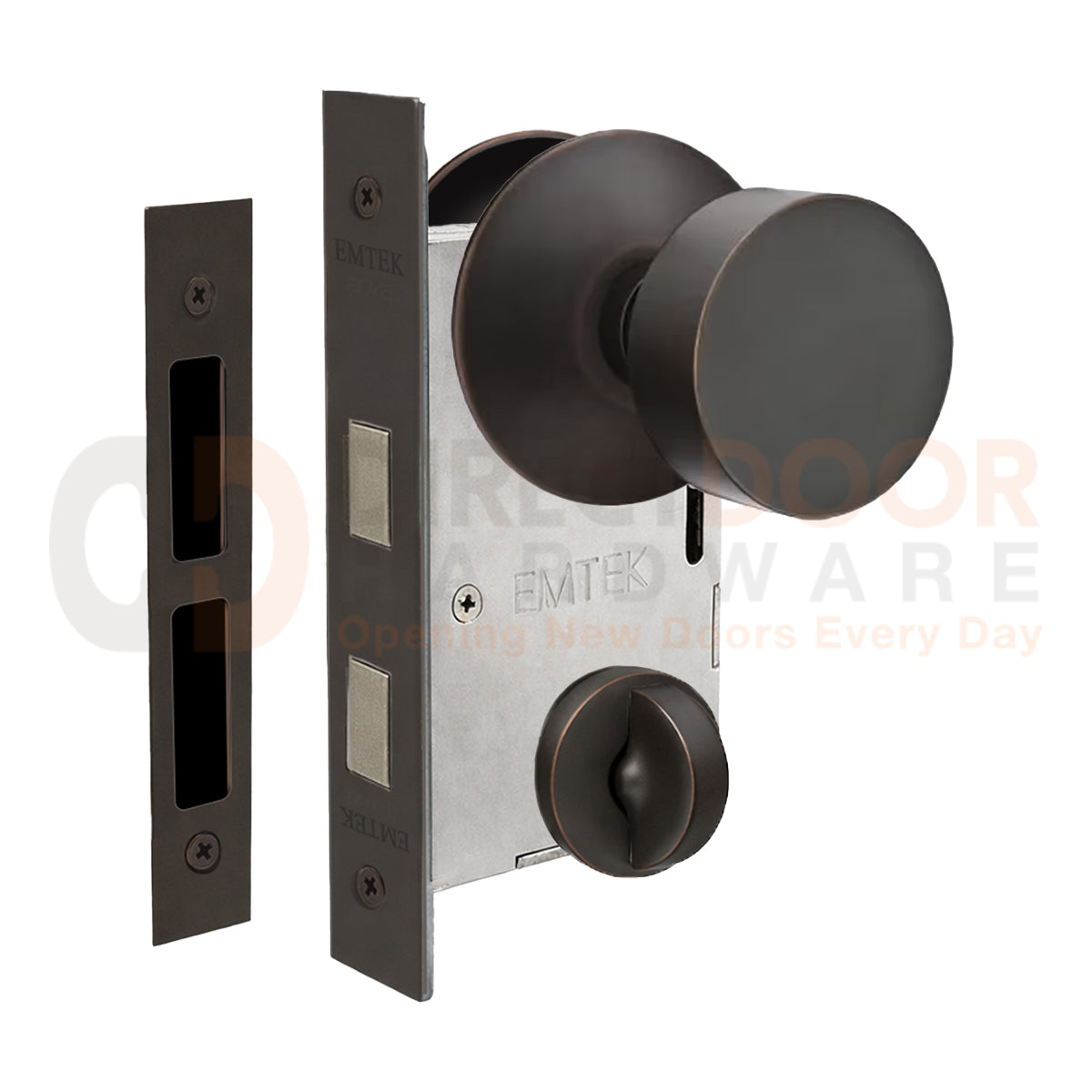 Emtek Round Interior Mortise Knob with Modern Rosette