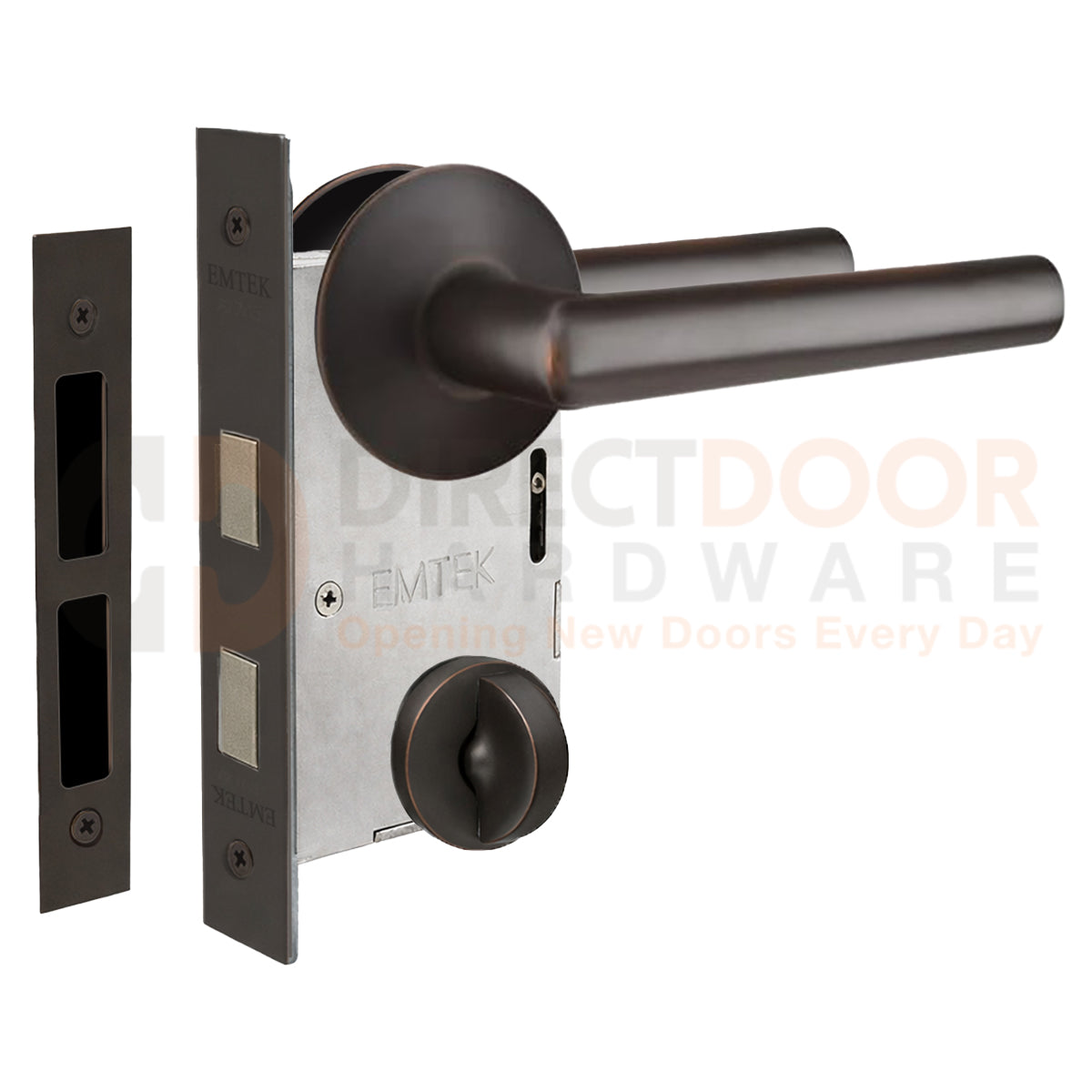Emtek Stuttgart Interior Mortise Lever with Modern Rosette