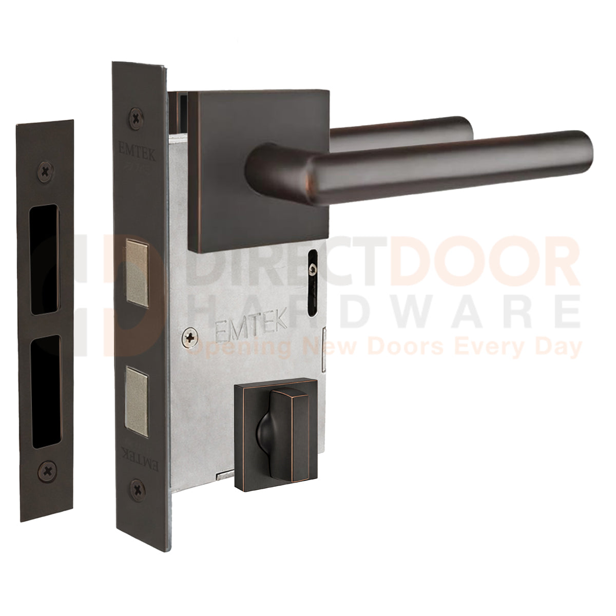 Emtek Stuttgart Interior Mortise Lever with Square Rosette