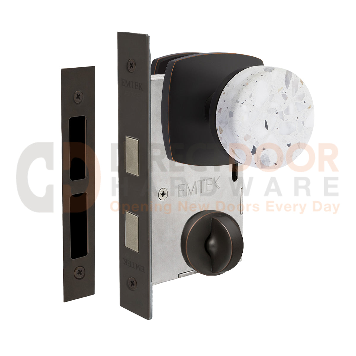 Emtek Light Terrazzo Interior Mortise Knob with Urban Rosette