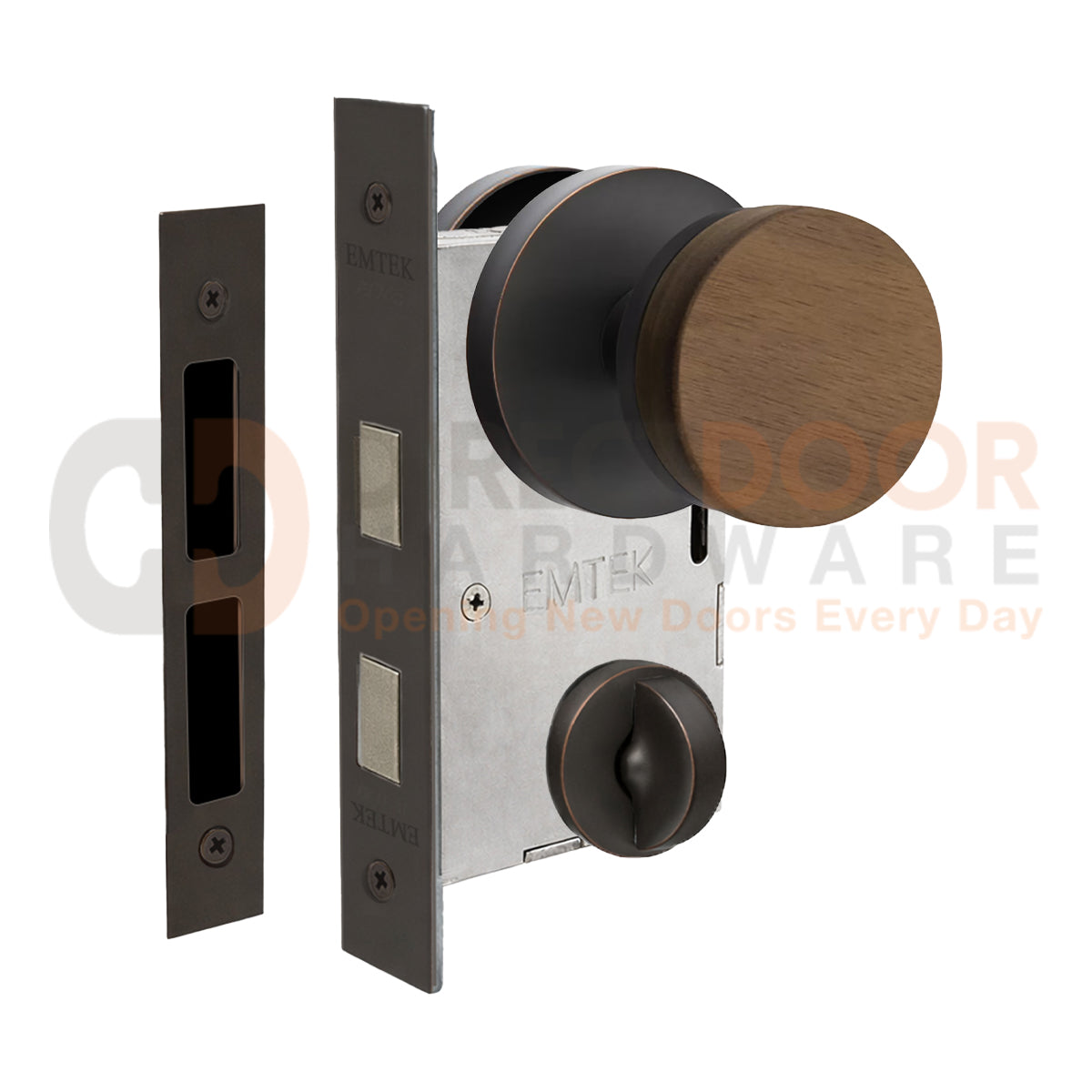Emtek Walnut Interior Mortise Knob with Disk Rosette