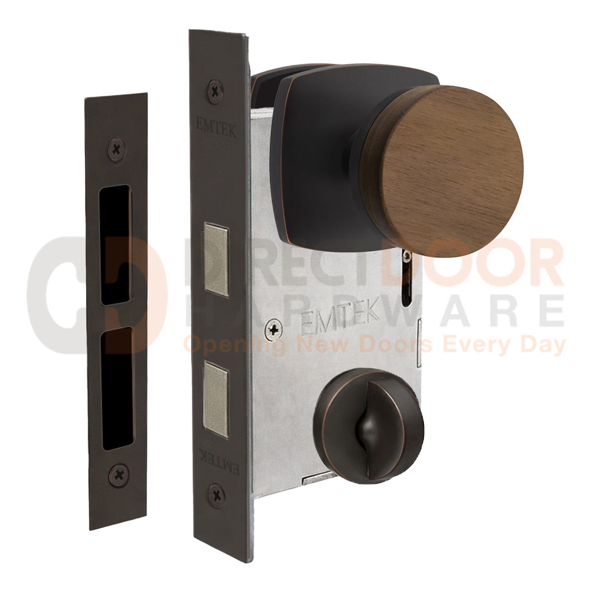 Emtek Walnut Interior Mortise Knob with Urban Rosette